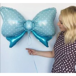 Balon foliowy kokarda 88 cm pastelowy niebieski
