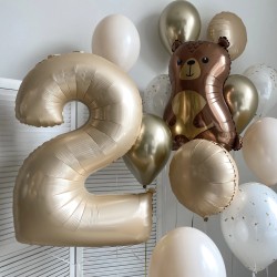 Balon foliowy satynowy Beż Karmel nude Boho 45cm