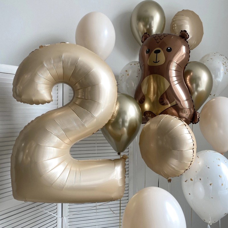 Balon foliowy satynowy Beż Karmel nude Boho 45cm