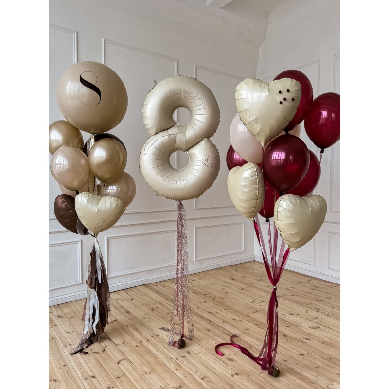 Balon foliowy satynowy Beż Karmel nude Boho 45cm