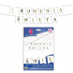 Girlanda Eurofiestas I Komunia Święta 4 m biało-złota