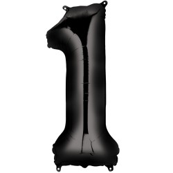 Balon cyfra czarna 80 cm