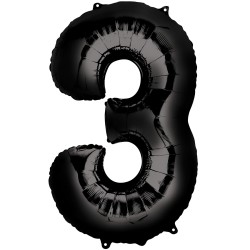 Balon cyfra czarna 80 cm
