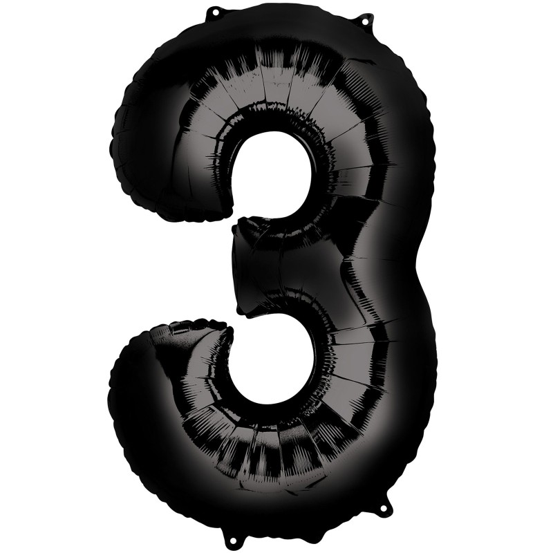 Balon cyfra czarna 80 cm
