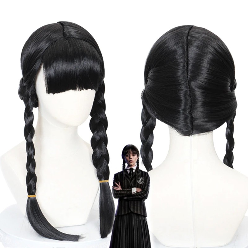 Peruka WEDNESDAY Włosy ADDAMS Dance COSPLAY