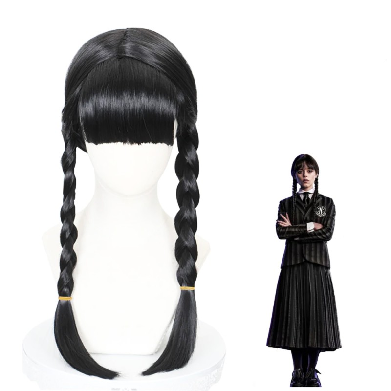 Peruka WEDNESDAY Włosy ADDAMS Dance COSPLAY