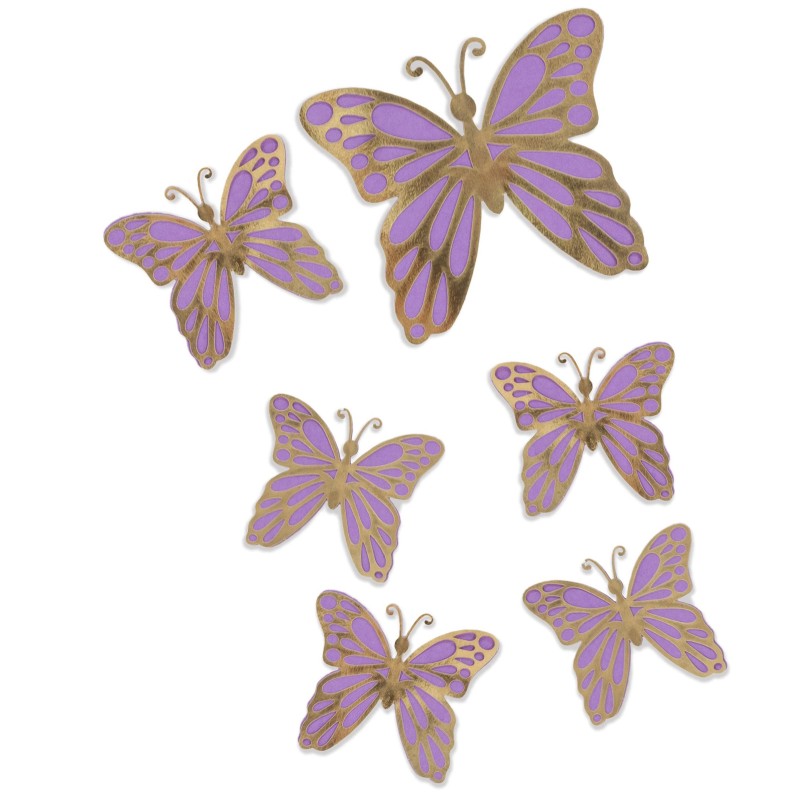 Dekoracja imprezowa fioletowe motyle 6szt.