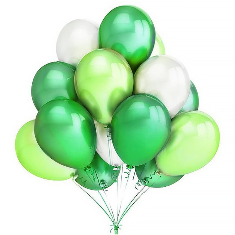 Zestaw Balony ZIELONE błyszczące duże 25cm - 14szt