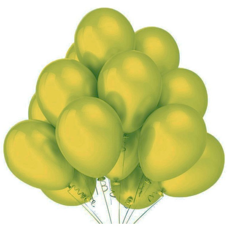 Zestaw Balony ZIELONE LOMONKA metaliczne 25cm - 14szt
