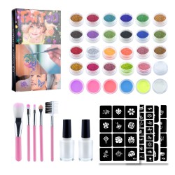 Zestaw do robienia tatuaży Tatuaże brokatowe BROKATY Tattoo Glitter Kit