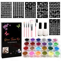 Zestaw do robienia tatuaży Tatuaże brokatowe BROKATY Tattoo Glitter Kit