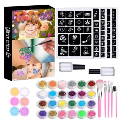 Zestaw do robienia tatuaży Tatuaże brokatowe BROKATY Tattoo Glitter Kit