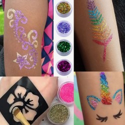 Zestaw do robienia tatuaży Tatuaże brokatowe BROKATY Tattoo Glitter Kit