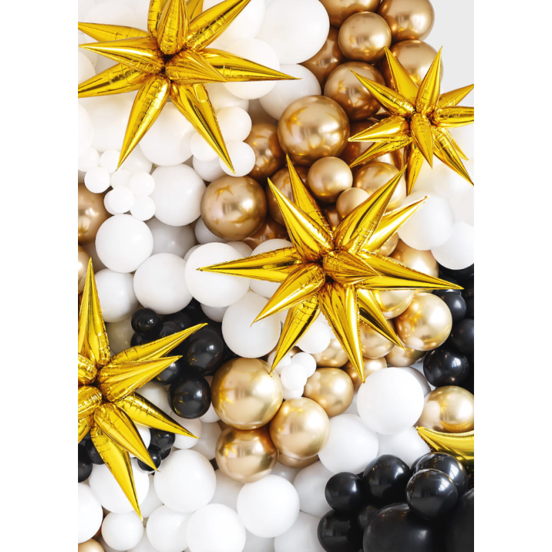 Foliowy balon w kształcie gwiazdy złoty 66cm 3D