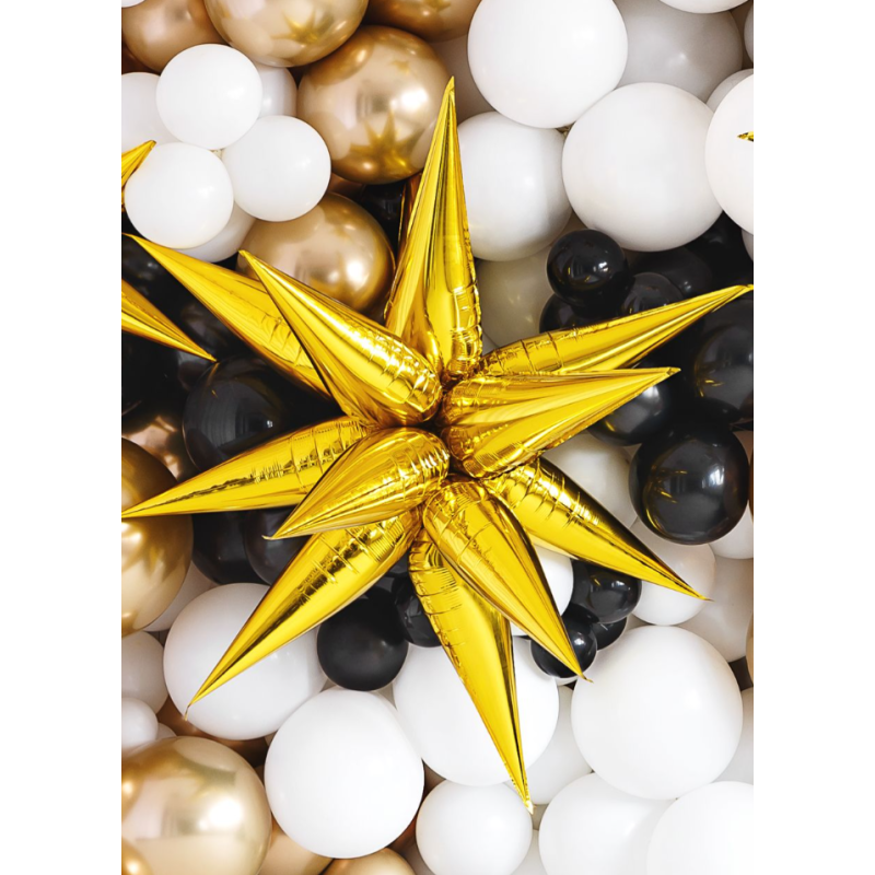 Foliowy balon w kształcie gwiazdy złoty 66cm 3D