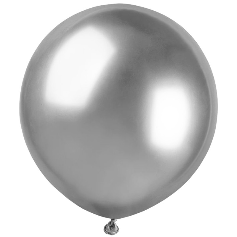Duży Balon lateksowy metaliczny Srebrny 45cm