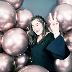 Balon lateksowy metaliczny LILA 90 cm