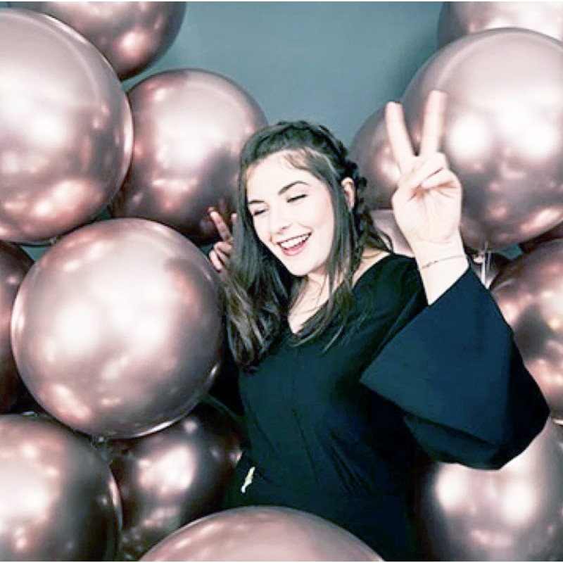 Balon lateksowy metaliczny LILA 90 cm