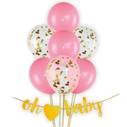 Zestaw Balonów Oh Baby pink