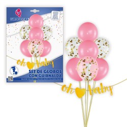Zestaw Balonów Oh Baby pink
