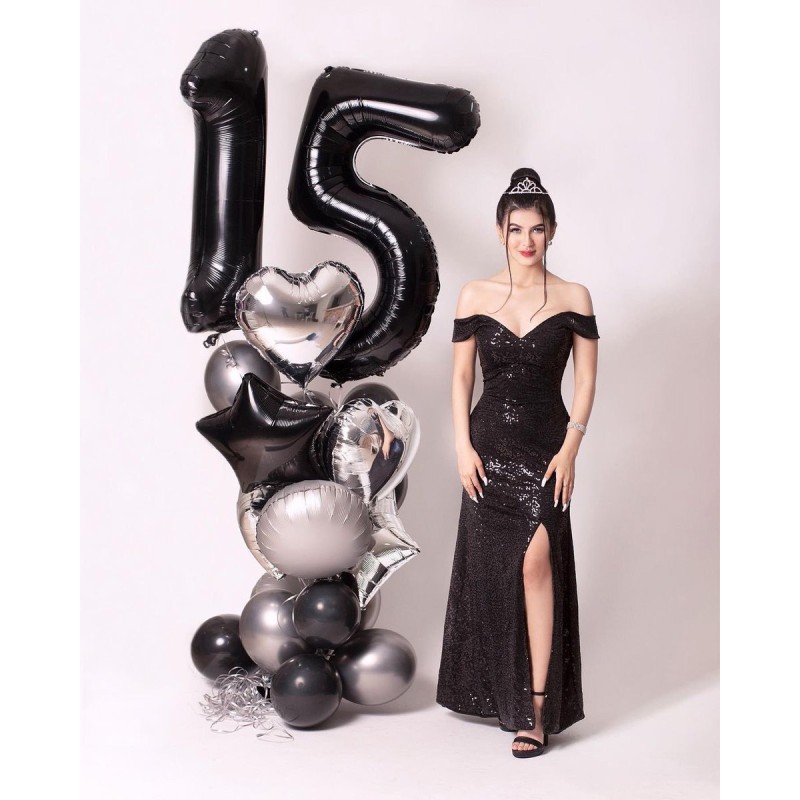 Balon cyfra czarna 100 cm