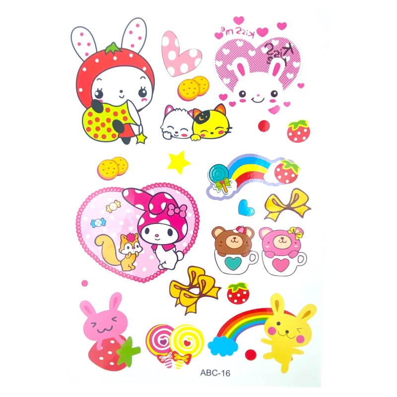 Tatuaże zmywalne kolorowe misie