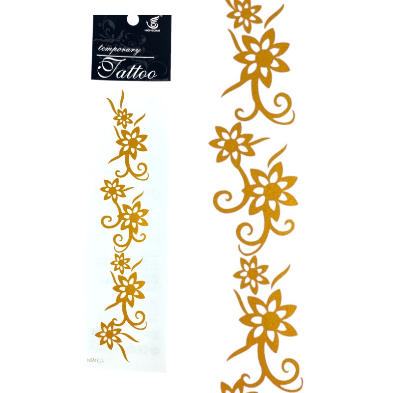 Tatoo złota henna kwiaty