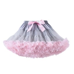 PettiSkirt - puszysta spódnica szaro różowa