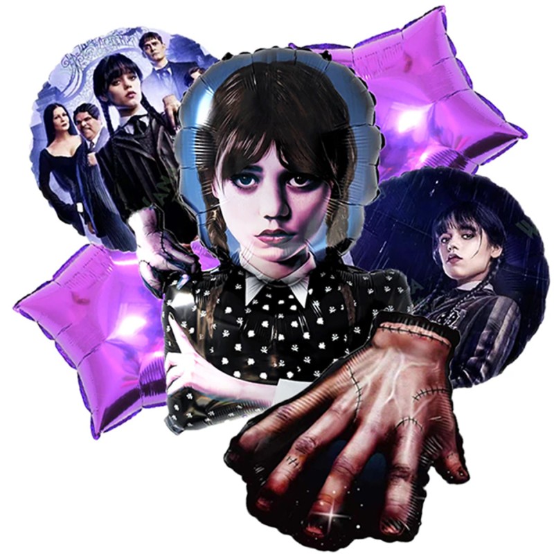 Balony Wednesday Addams 6 szt