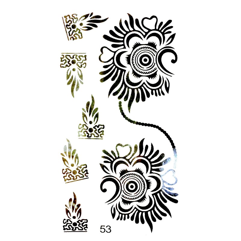 Tatuaż zmywalny floral czarna Henna