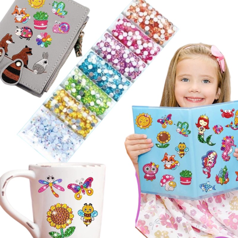 Dla dziewczynki Naklejki diamentowe mozaika diamentowa