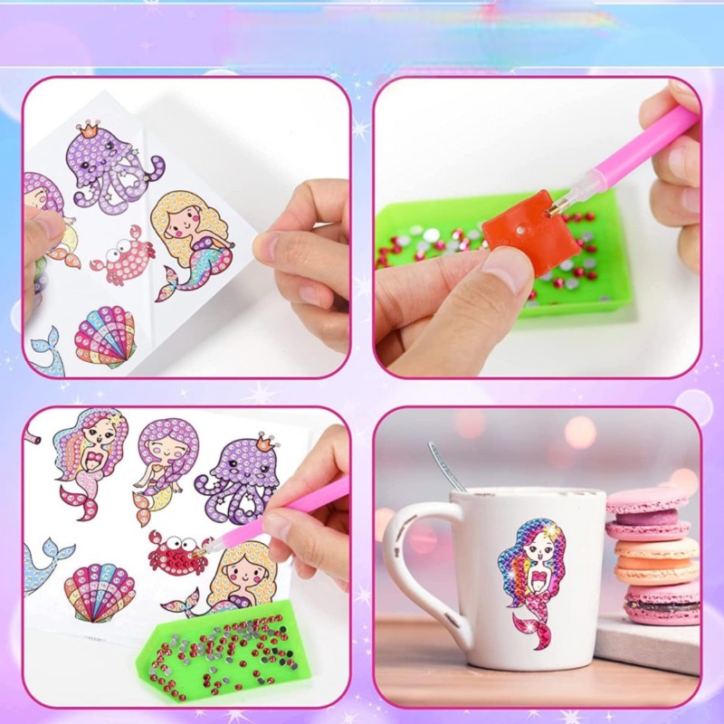 Dla dziewczynki Naklejki diamentowe mozaika diamentowa