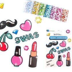 Dla dziewczynki Naklejki diamentowe mozaika diamentowa