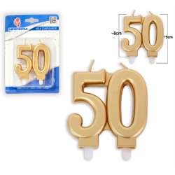 Świeczki załączone złote 50