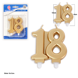 Świeczki załączone złote 18