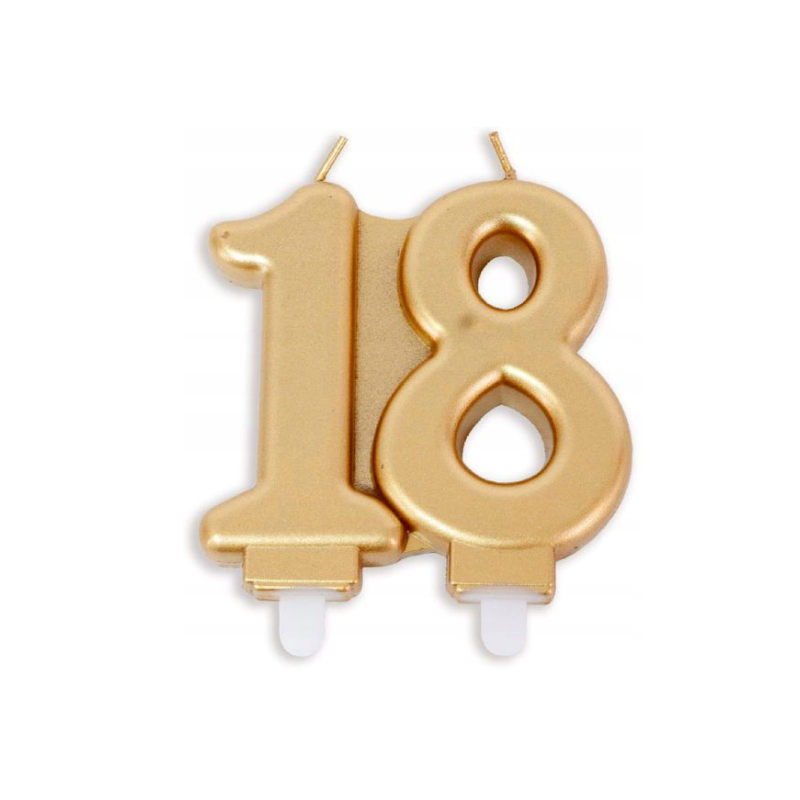 Świeczki załączone złote 18