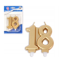Świeczki załączone złote 18