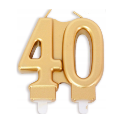 Świeczki załączone złote 40