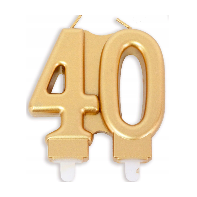 Świeczki załączone złote 40