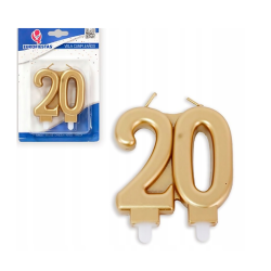 Świeczki załączone złote 20