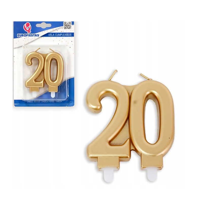 Świeczki załączone złote 20