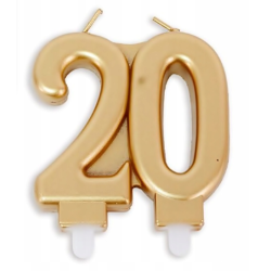 Świeczki załączone złote 20