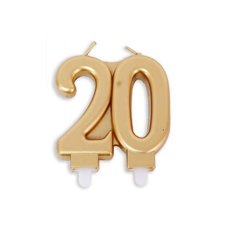 Świeczki załączone złote 20