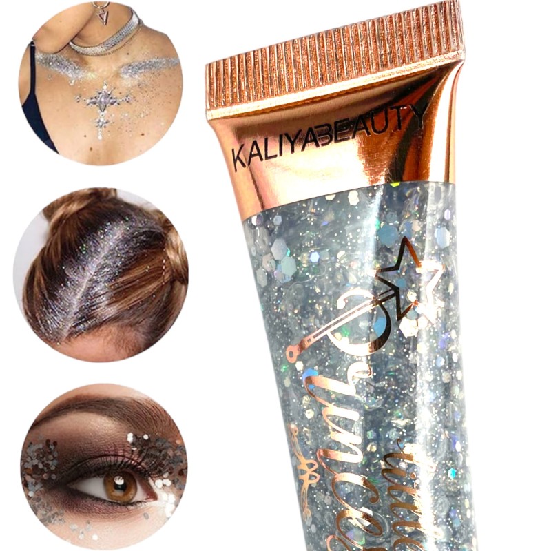 Brokat do zdobienia twarzy ciała włosów glitter GEL