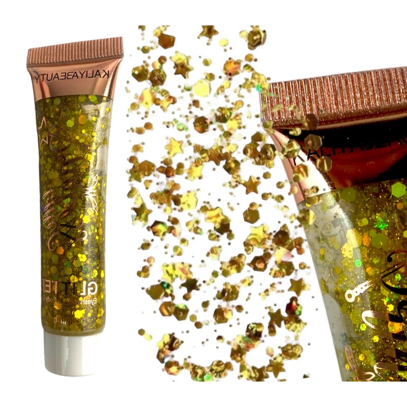 Brokat do zdobienia twarzy ciała włosów glitter GEL
