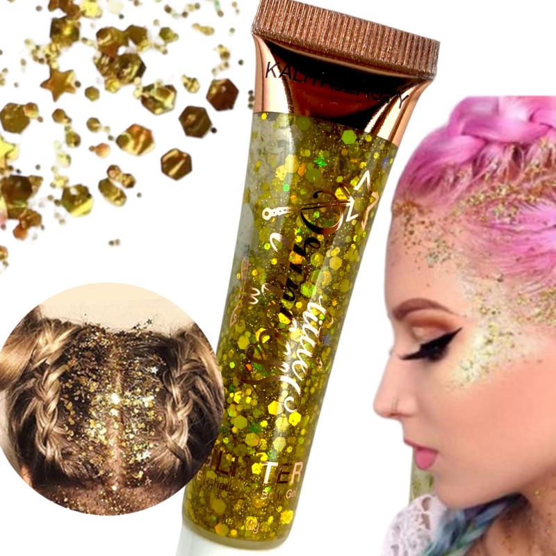Brokat do zdobienia twarzy ciała włosów glitter GEL