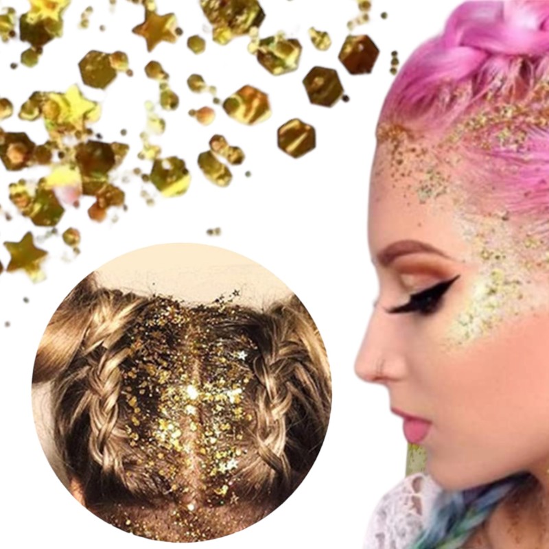 Brokat do zdobienia twarzy ciała włosów glitter GEL