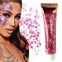 Brokat do zdobienia twarzy ciała włosów glitter GEL