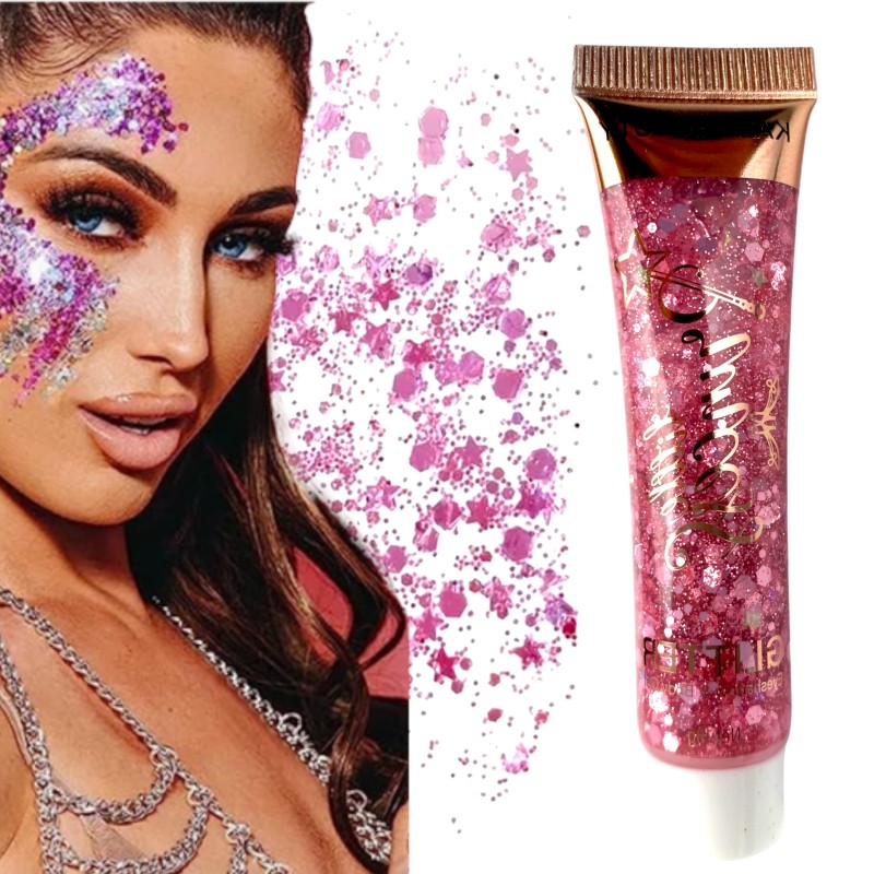 Brokat do zdobienia twarzy ciała włosów glitter GEL