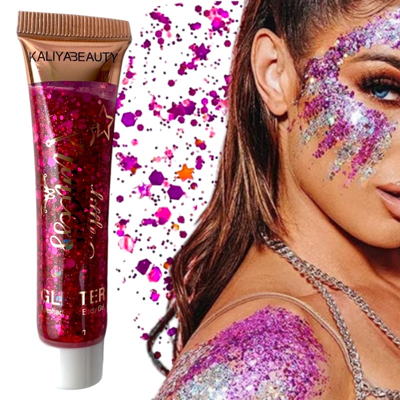 Brokat do zdobienia twarzy ciała włosów glitter GEL